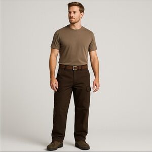 Duluth Trading Co Men’s 38x30 Dark Brown Cargo Work Pants Heavy Duty 92204